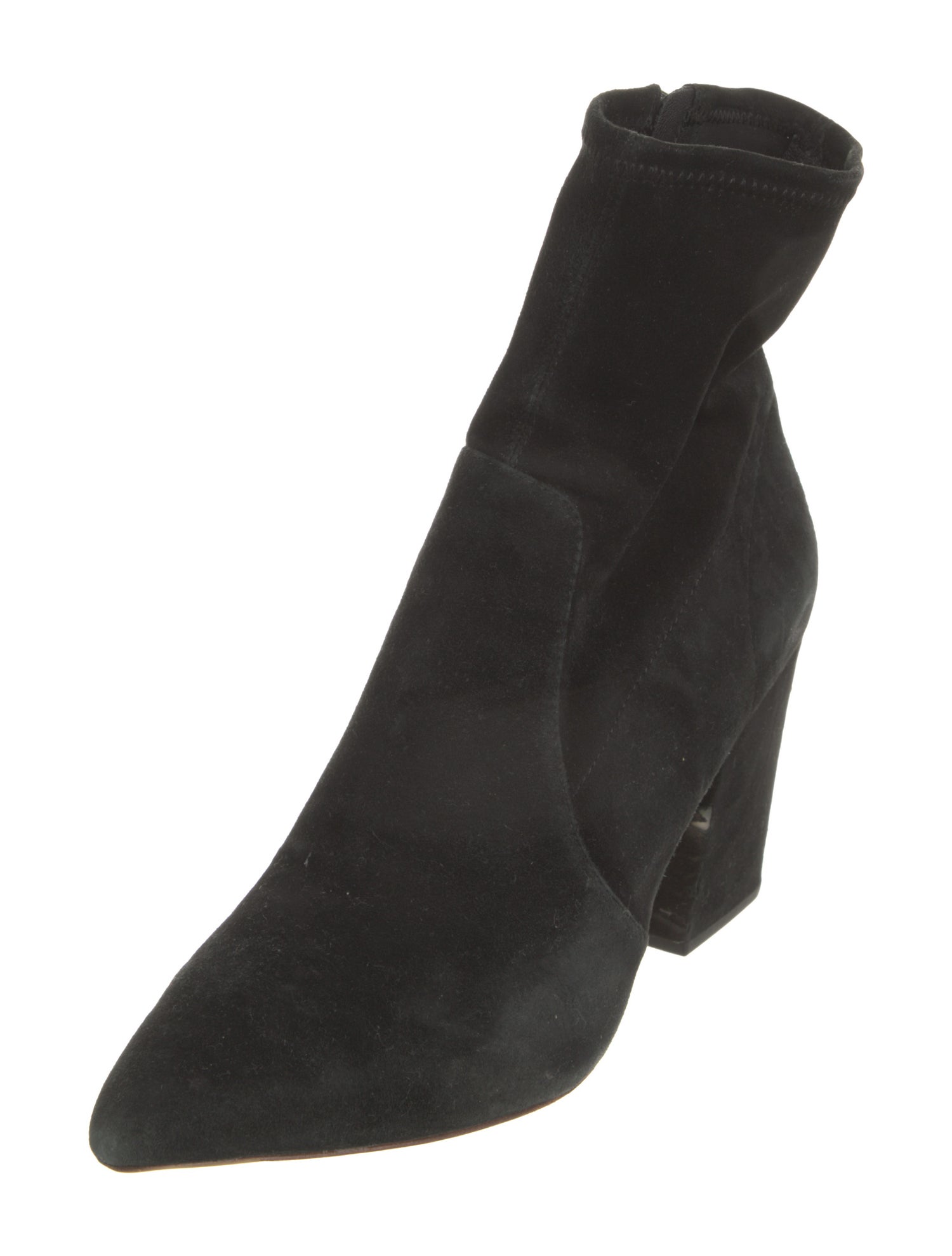 Loeffler Randall Suede Leather Trim Embellishment Sock Boots