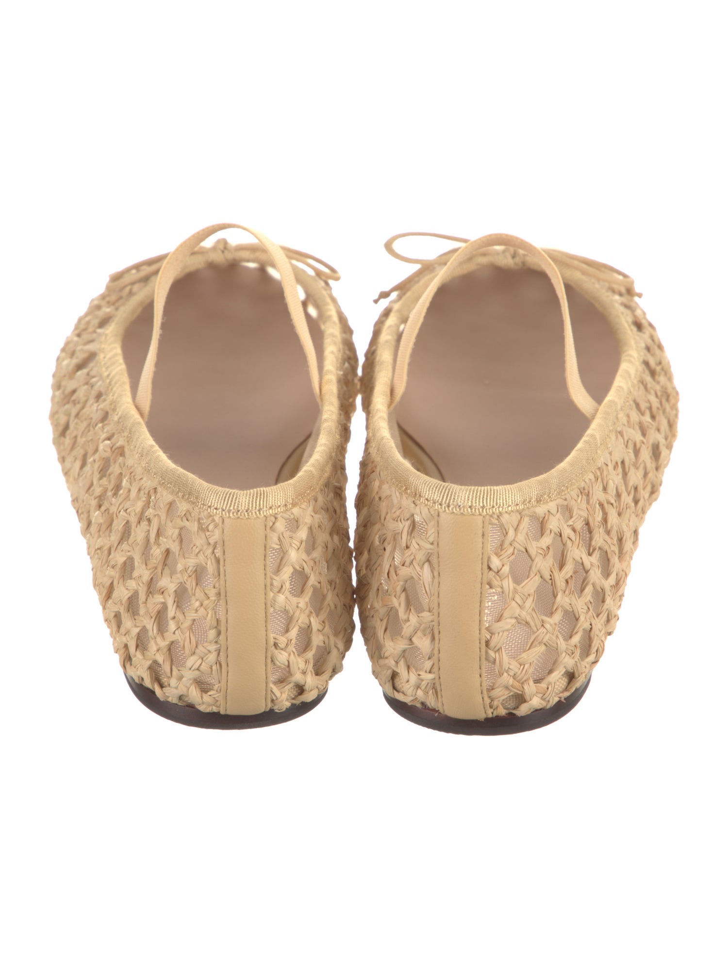 Loeffler Randall Raffia Bow Accents Mary Jane Flats