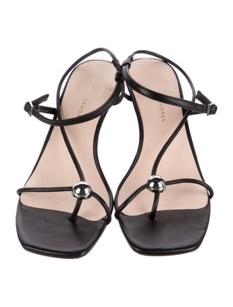 Loeffler Randall Leather T-Strap Sandals