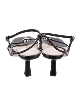 Loeffler Randall Leather T-Strap Sandals