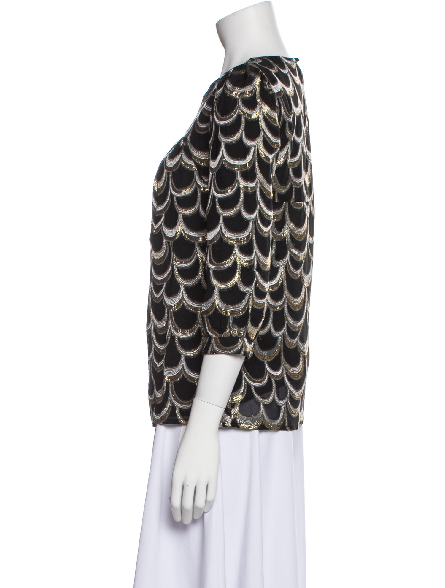 Loeffler Randall Silk Printed Blouse