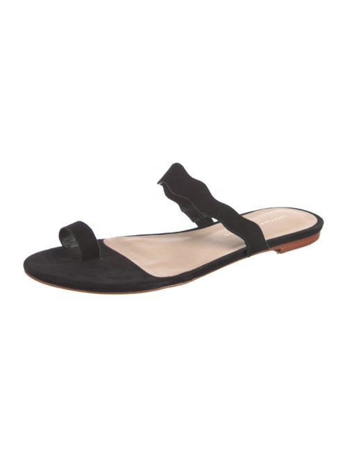 Loeffler Randall Suede Scalloped Accent Slides