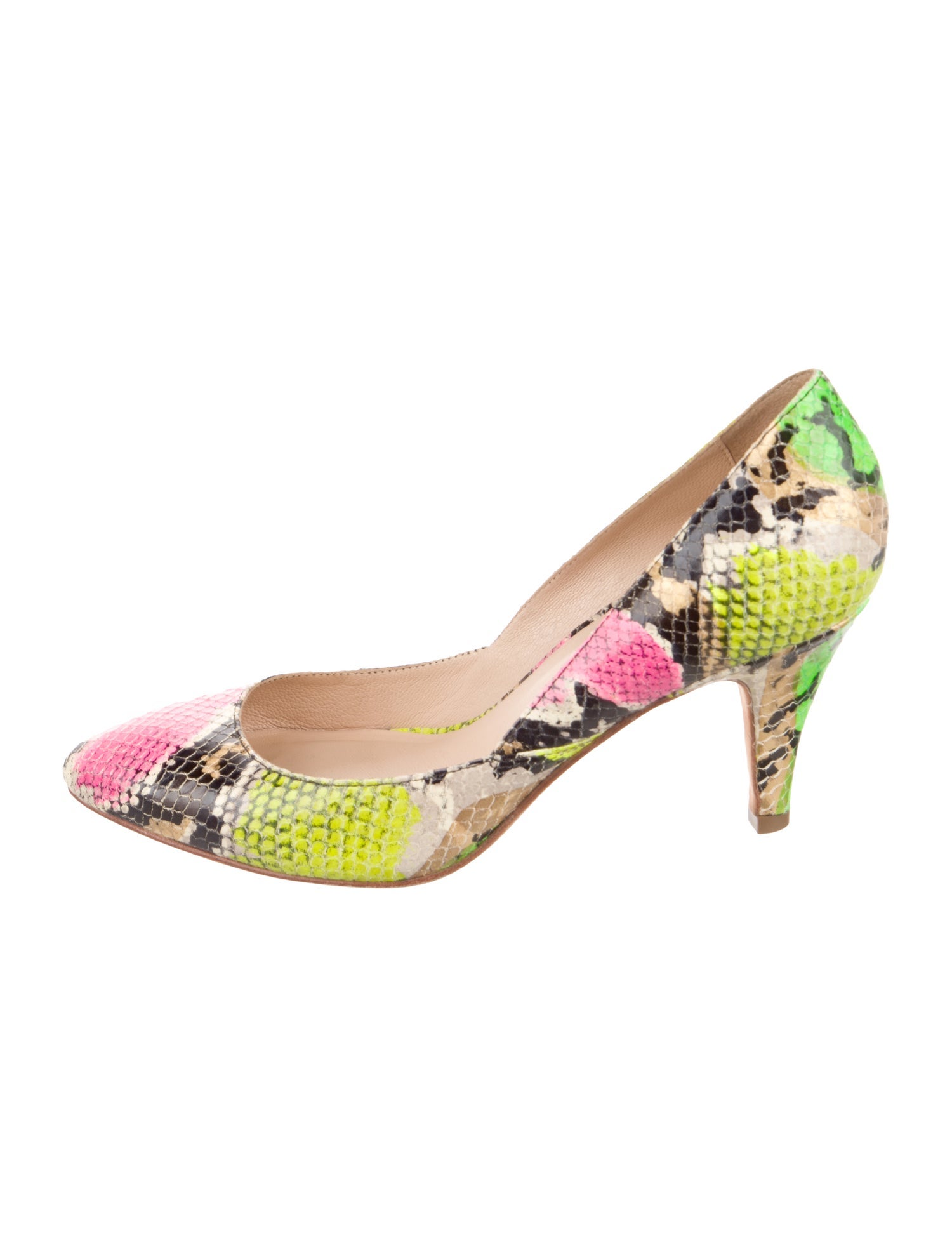 Loeffler Randall Embossed Leather Printed D'Orsay Pumps