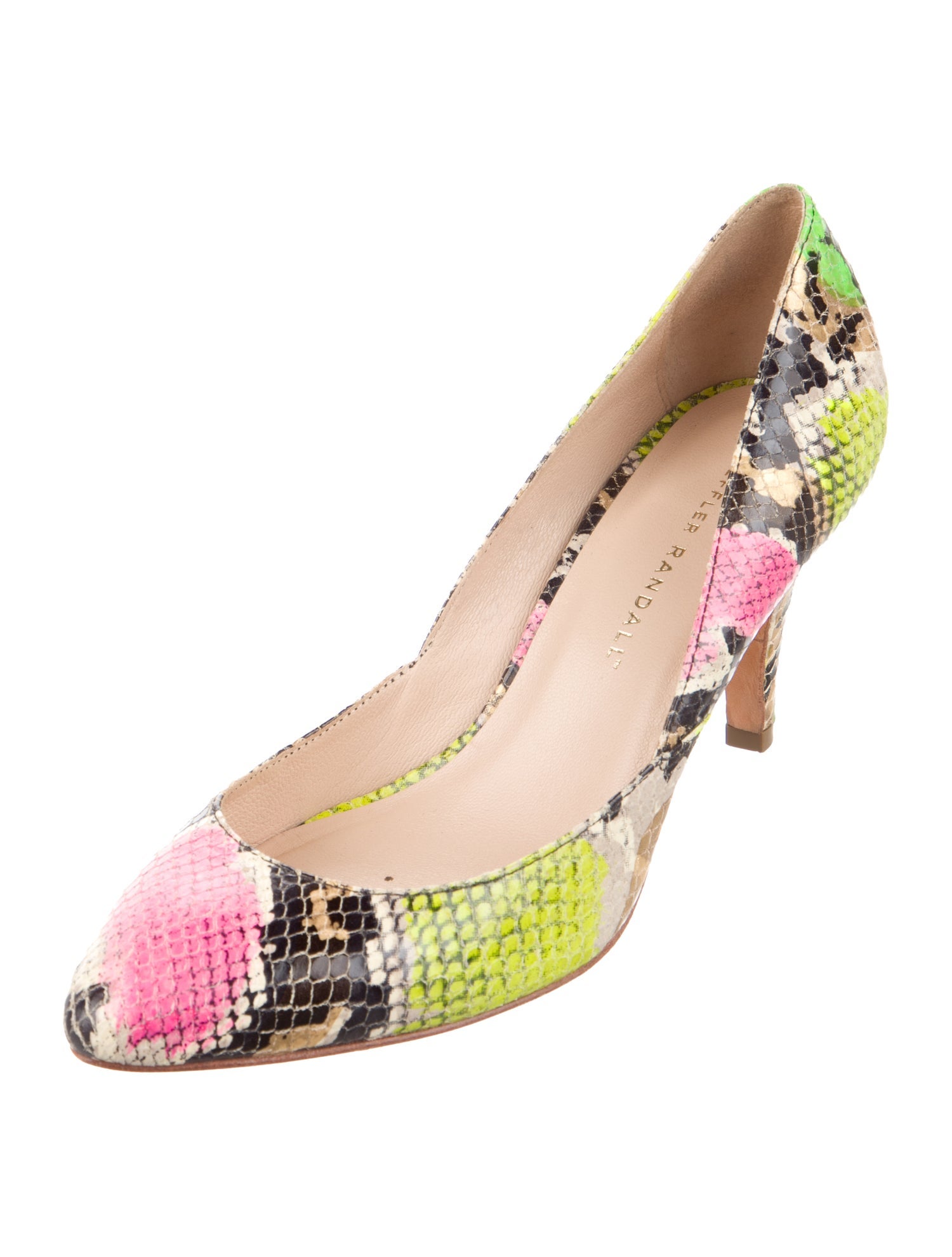 Loeffler Randall Embossed Leather Printed D'Orsay Pumps