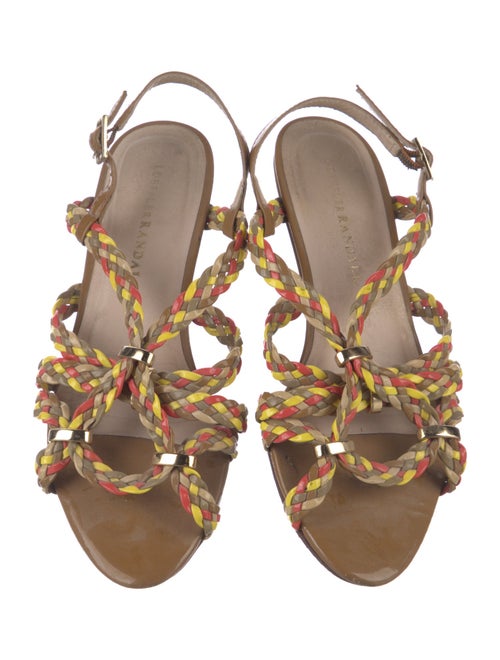 Loeffler Randall Leather Floral Print Slingback Sandals