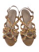 Loeffler Randall Leather Floral Print Slingback Sandals