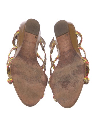 Loeffler Randall Leather Floral Print Slingback Sandals