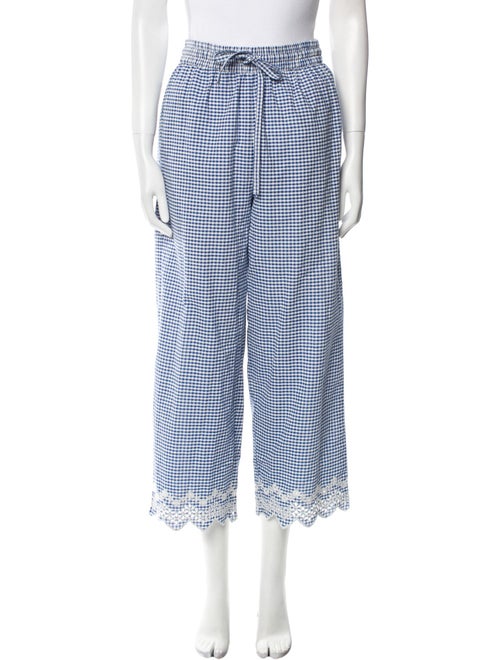 Loeffler Randall Plaid Print Wide Leg Pants