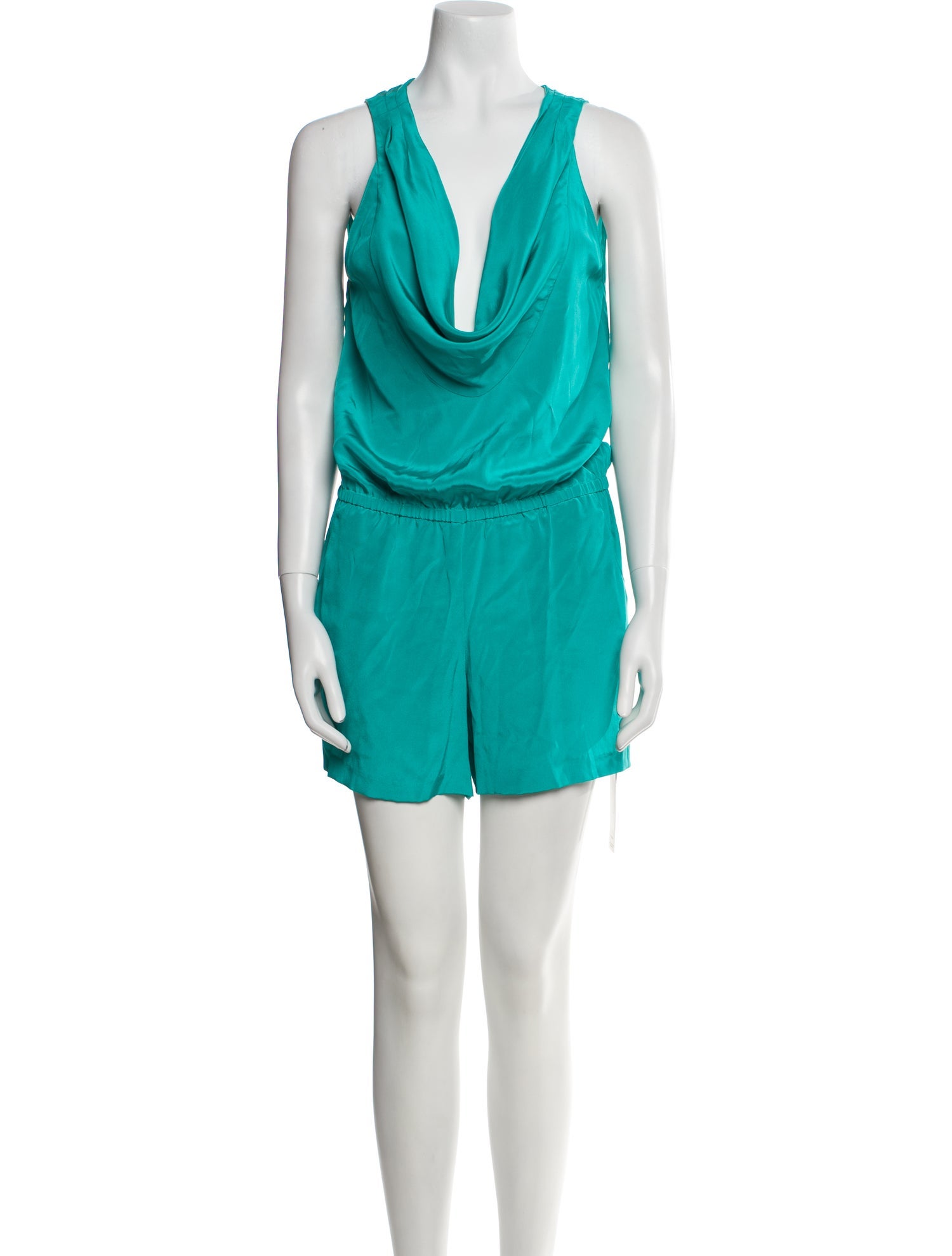 Loeffler Randall Silk Cowl Neck Romper
