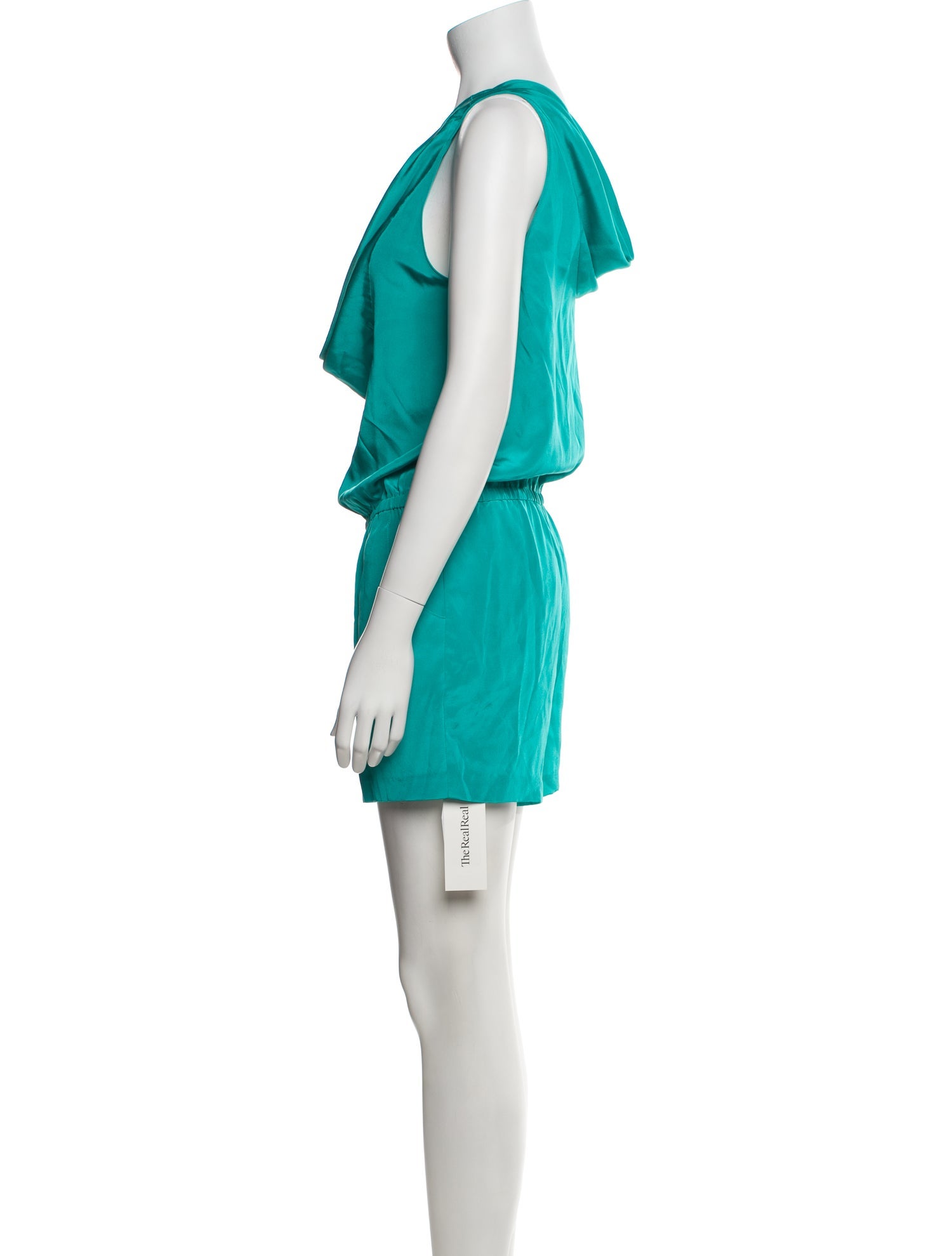 Loeffler Randall Silk Cowl Neck Romper