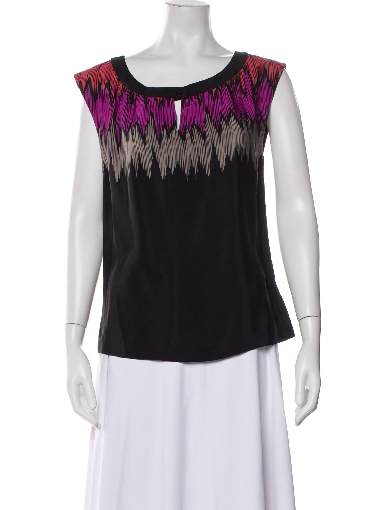 Loeffler Randall Silk Scoop Neck Blouse