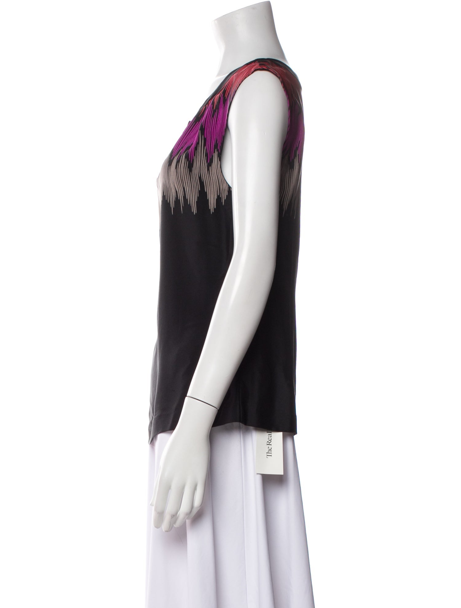 Loeffler Randall Silk Scoop Neck Blouse