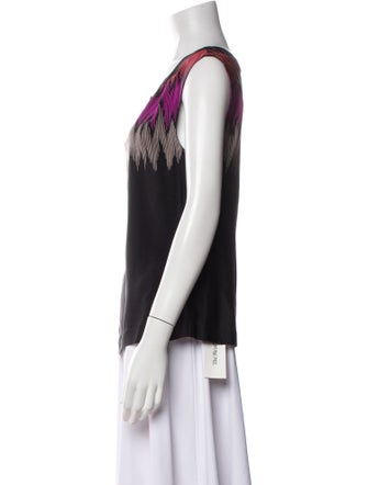 Loeffler Randall Silk Scoop Neck Blouse