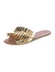 Loeffler Randall Leather Ruffle Embellishment Slides