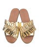 Loeffler Randall Leather Ruffle Embellishment Slides