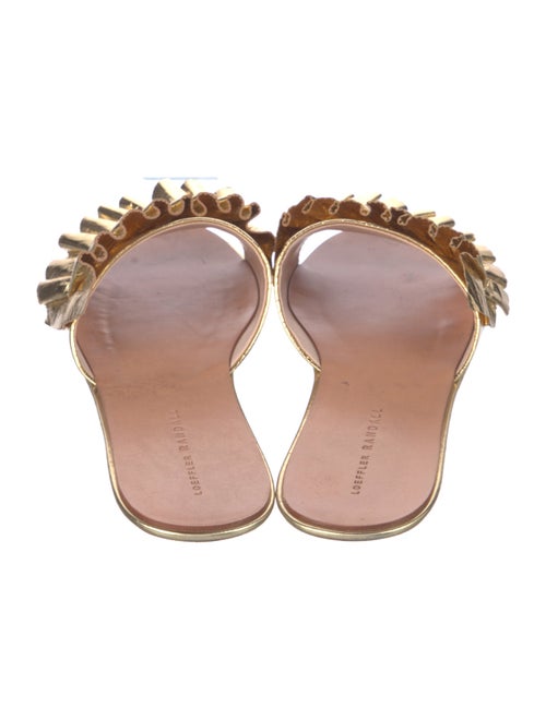 Loeffler Randall Leather Ruffle Embellishment Slides