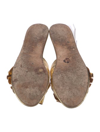 Loeffler Randall Leather Ruffle Embellishment Slides