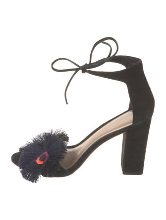 Loeffler Randall Suede Embroidered Accent Sandals