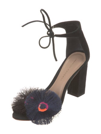 Loeffler Randall Suede Embroidered Accent Sandals