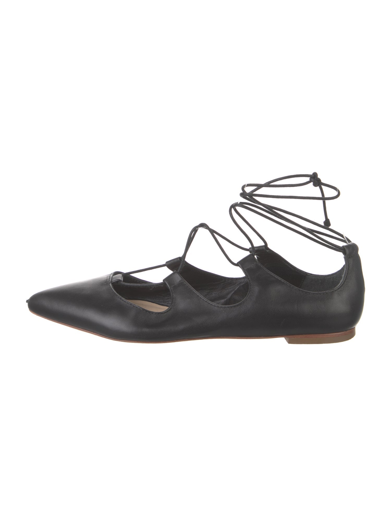 Loeffler Randall Leather Whipstitch Trim Ballet Flats