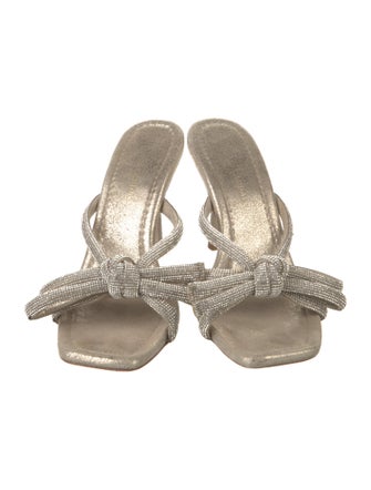 Loeffler Randall Suede Bow Accents Slides