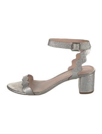 Loeffler Randall Leather Scalloped Accent Sandals