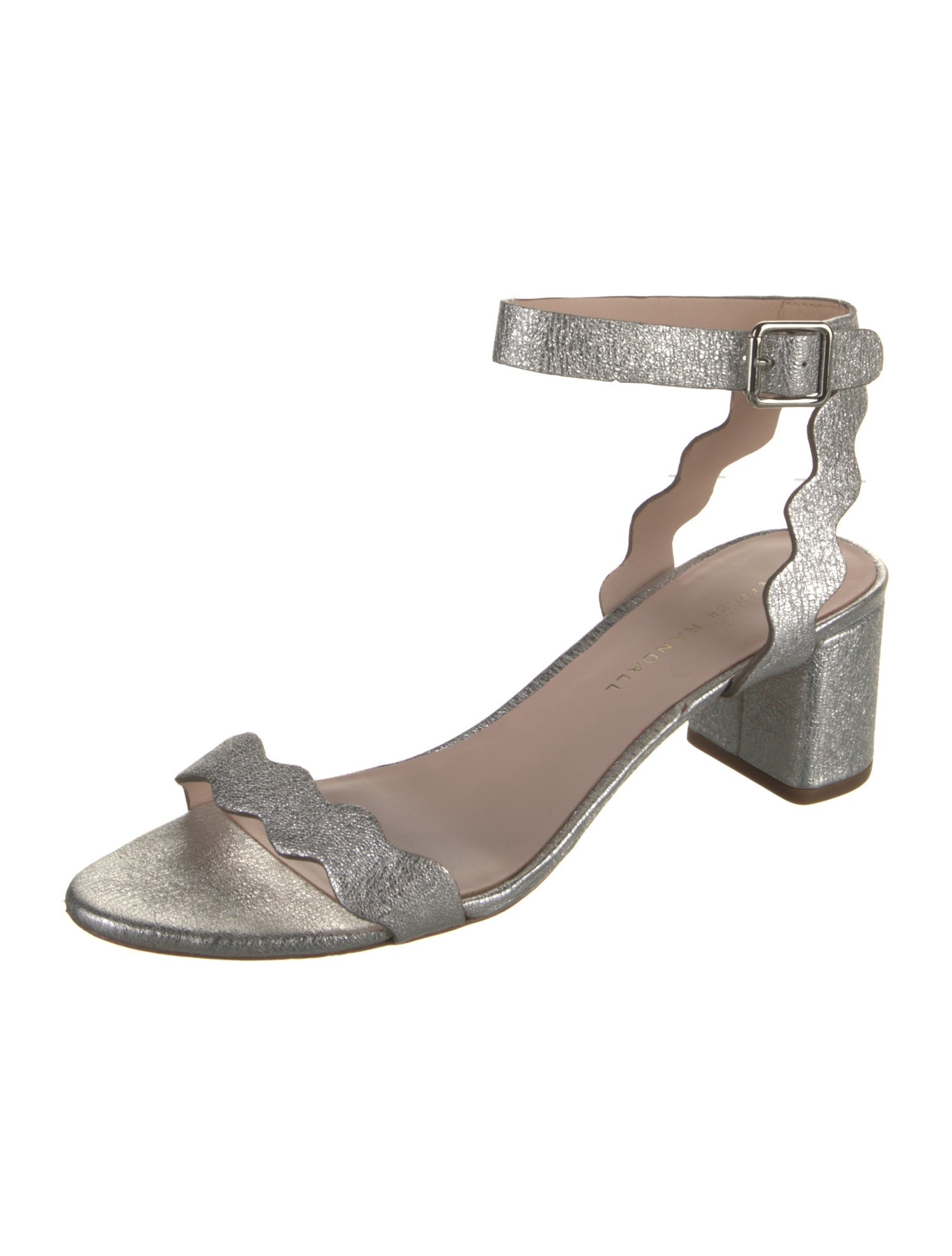 Loeffler Randall Leather Scalloped Accent Sandals