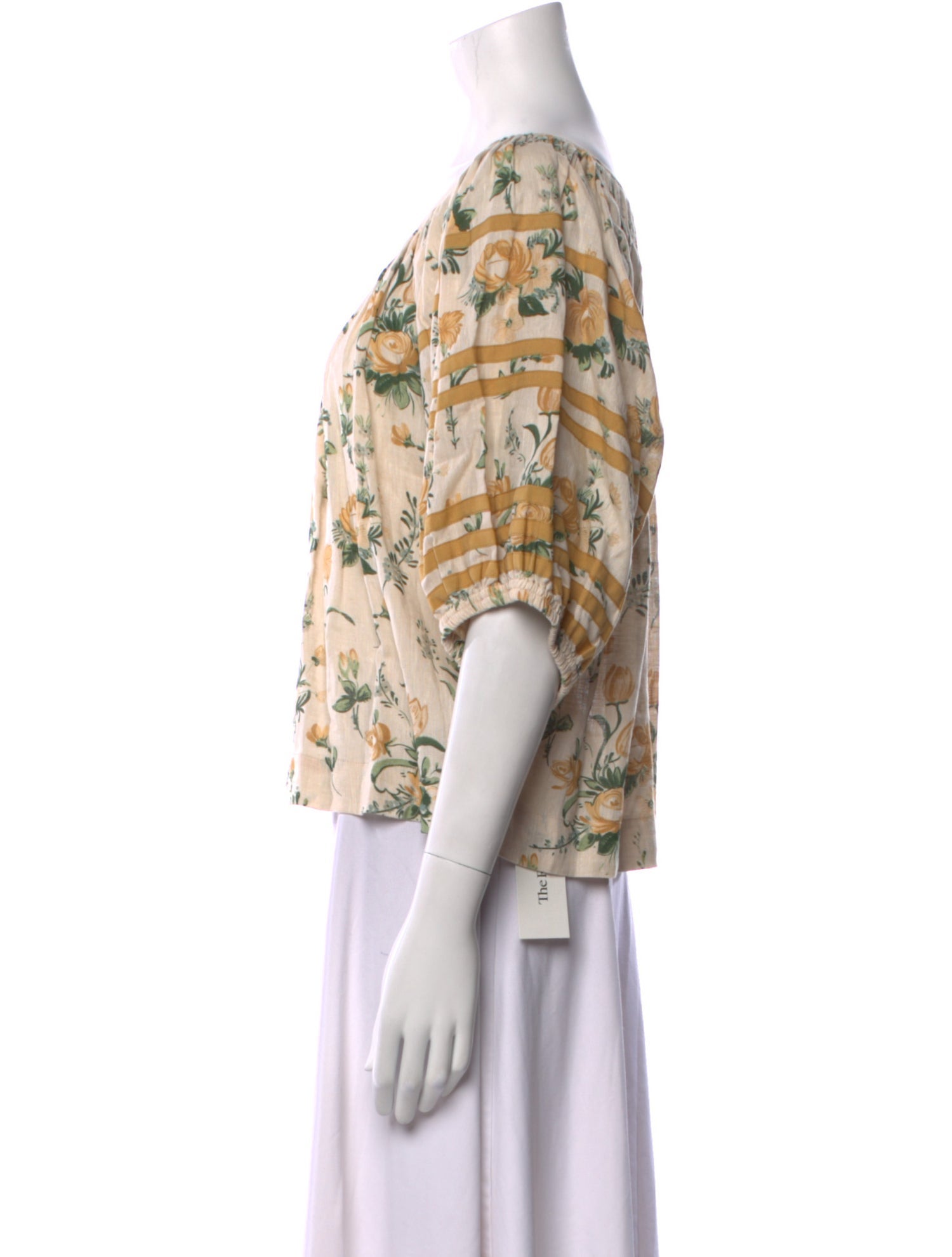 Loeffler Randall Linen Floral Print Blouse