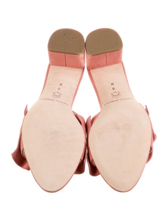 Loeffler Randall Suede Ruffle Embellishment Slides