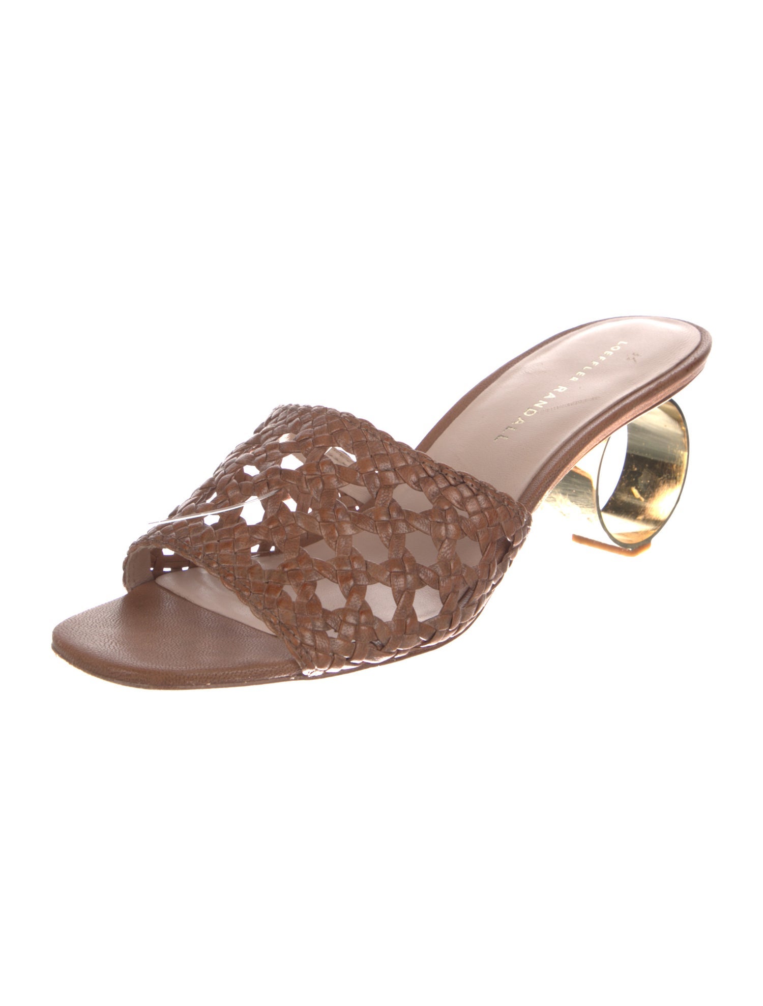 Loeffler Randall Leather Braided Accents Slides