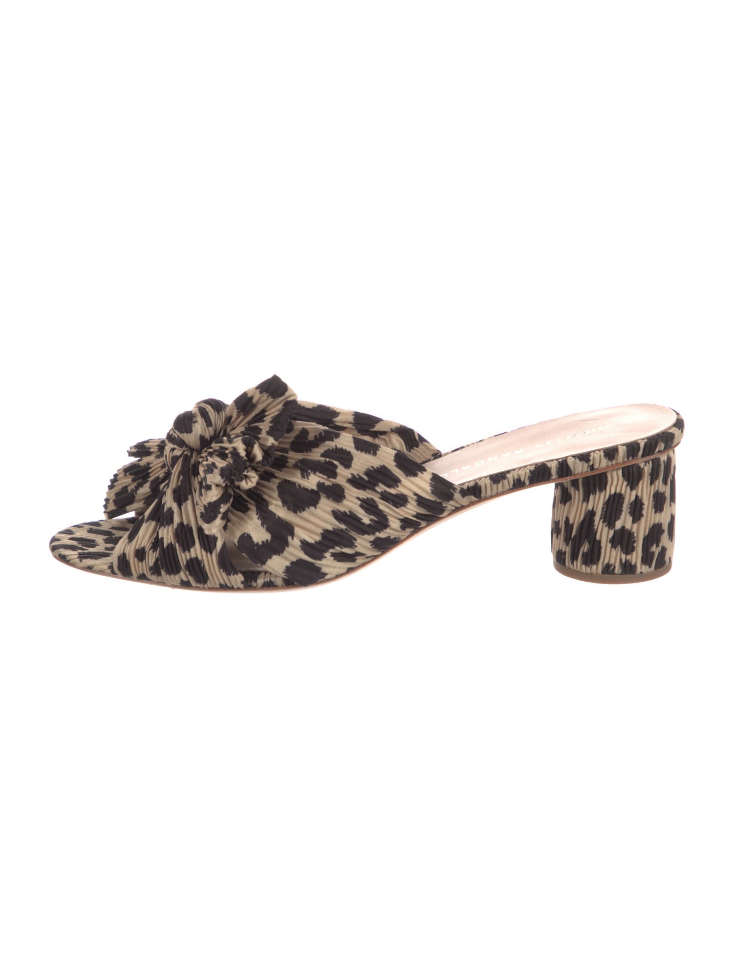 Loeffler Randall Animal Print Bow Accents Mules