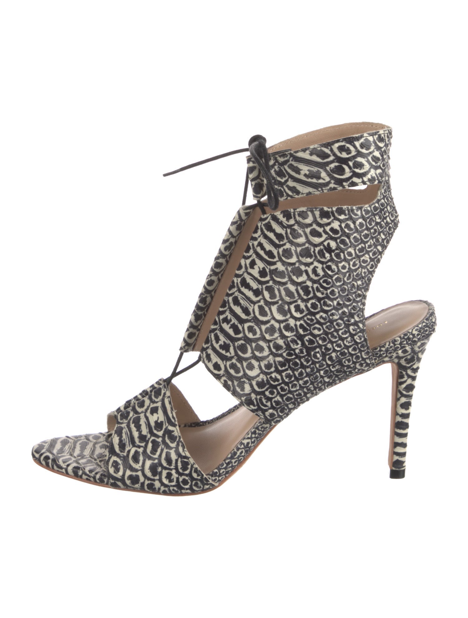 Loeffler Randall Leather Animal Print Gladiator Sandals