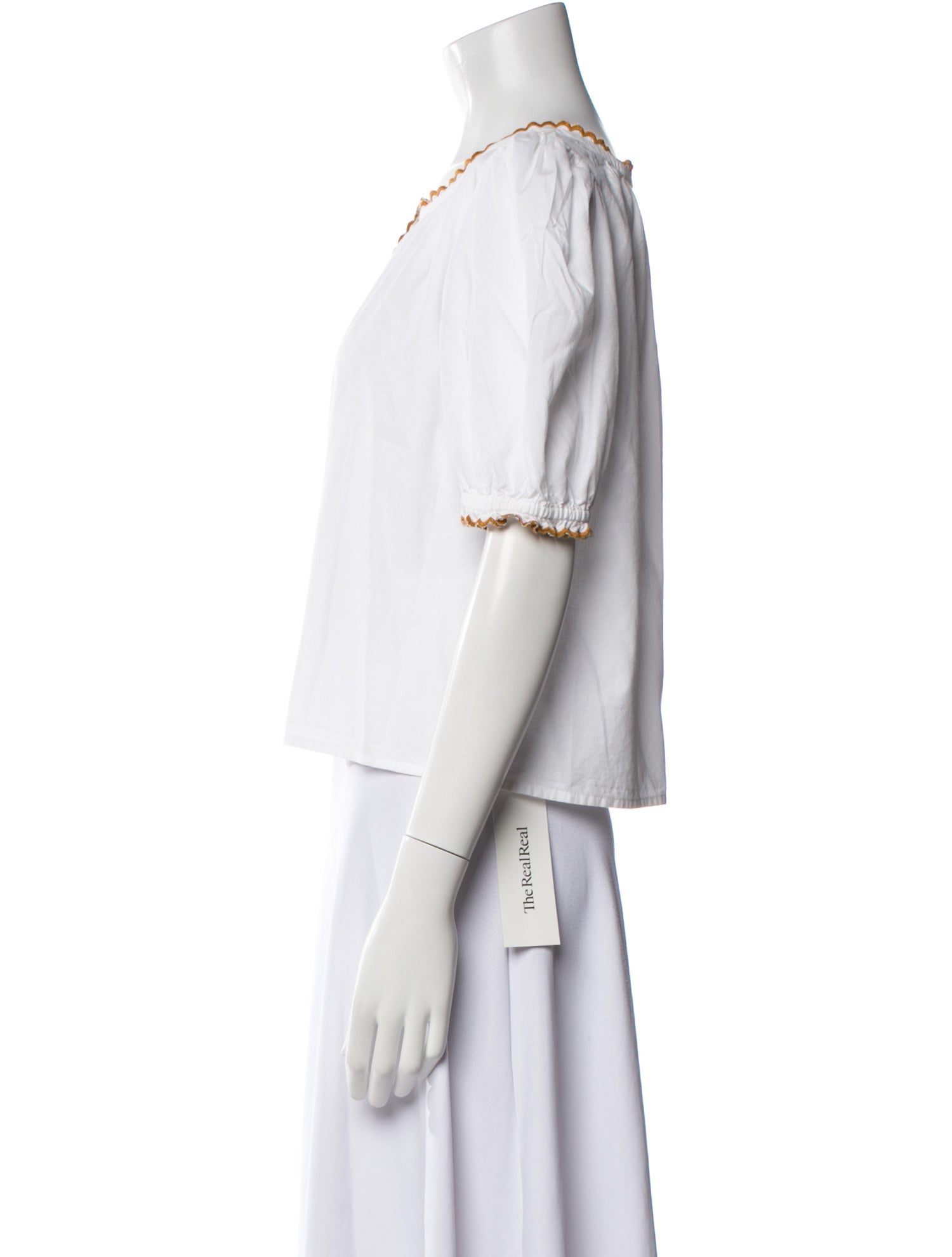 Loeffler Randall V-Neck Three-Quarter Sleeve Crop Top