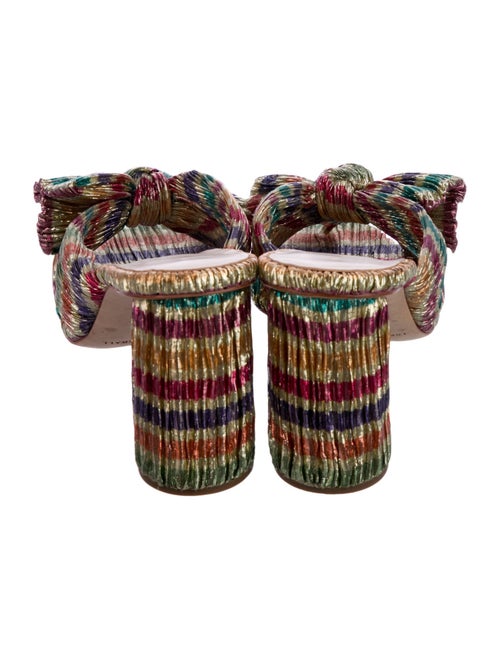 Loeffler Randall Colorblock Pattern Bow Accents Slides