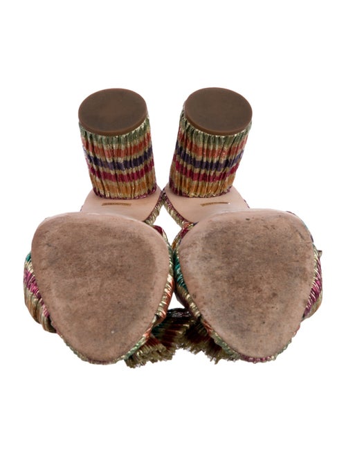 Loeffler Randall Colorblock Pattern Bow Accents Slides