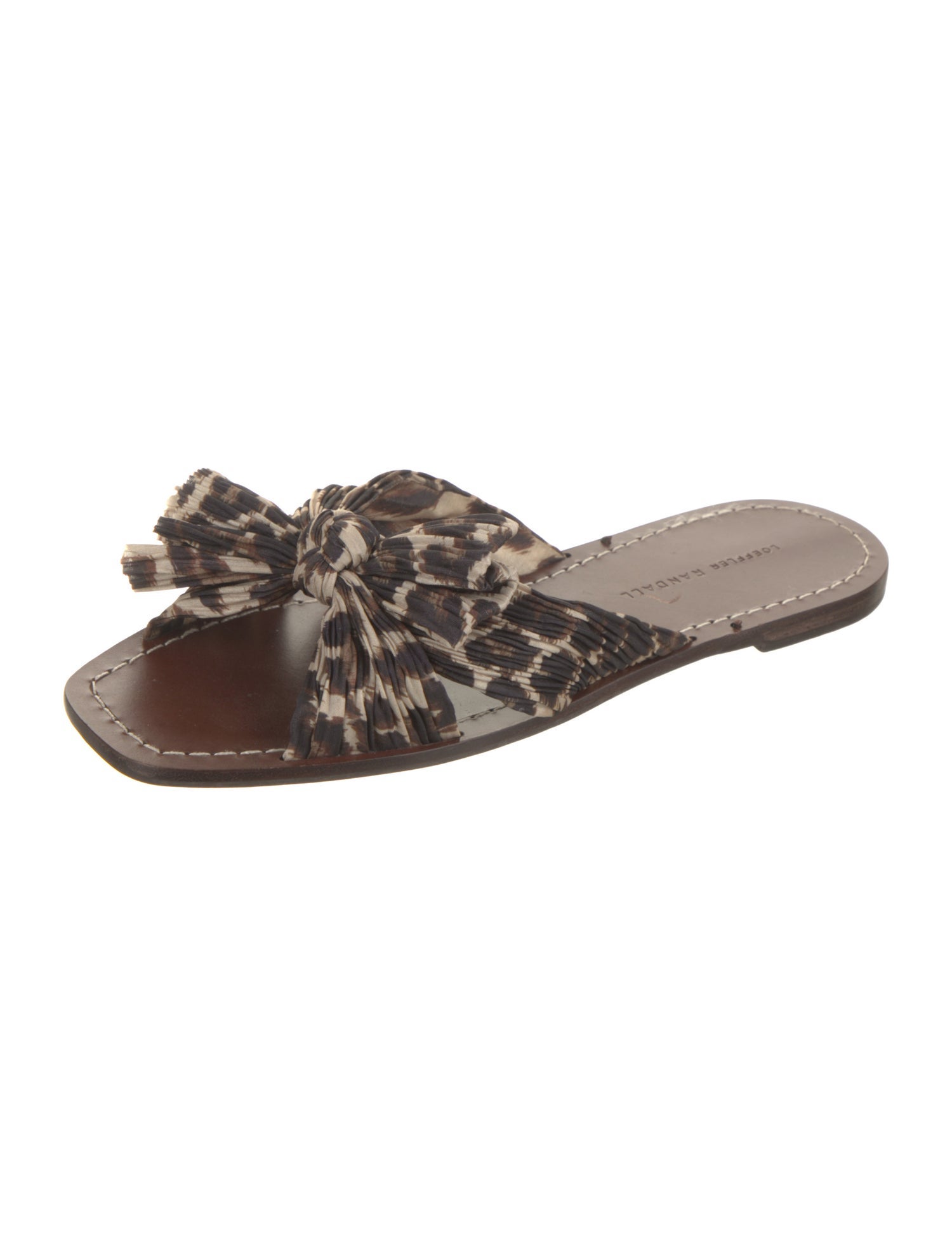 Loeffler Randall Leather Animal Print Slides