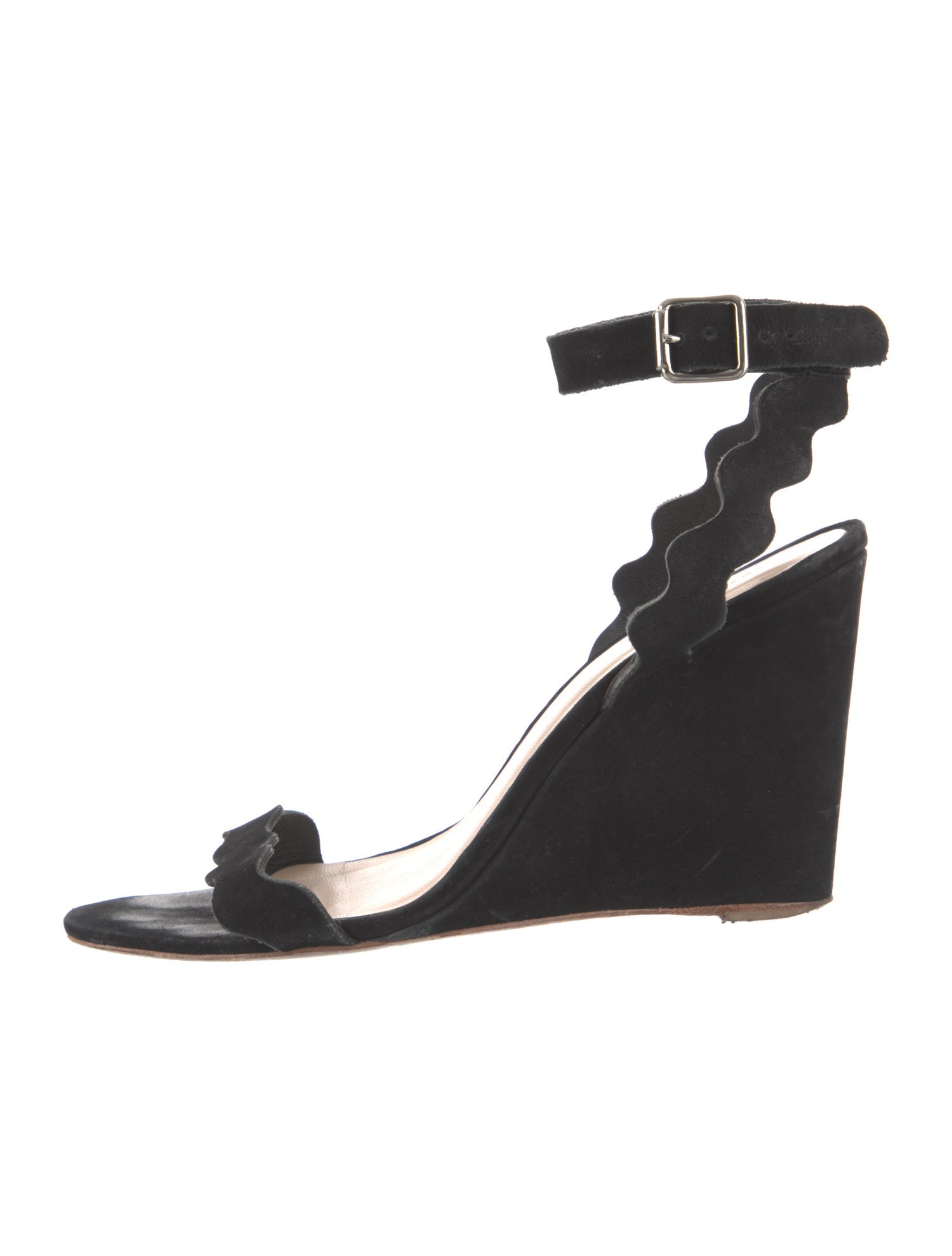 Loeffler Randall Suede Scalloped Accent Sandals