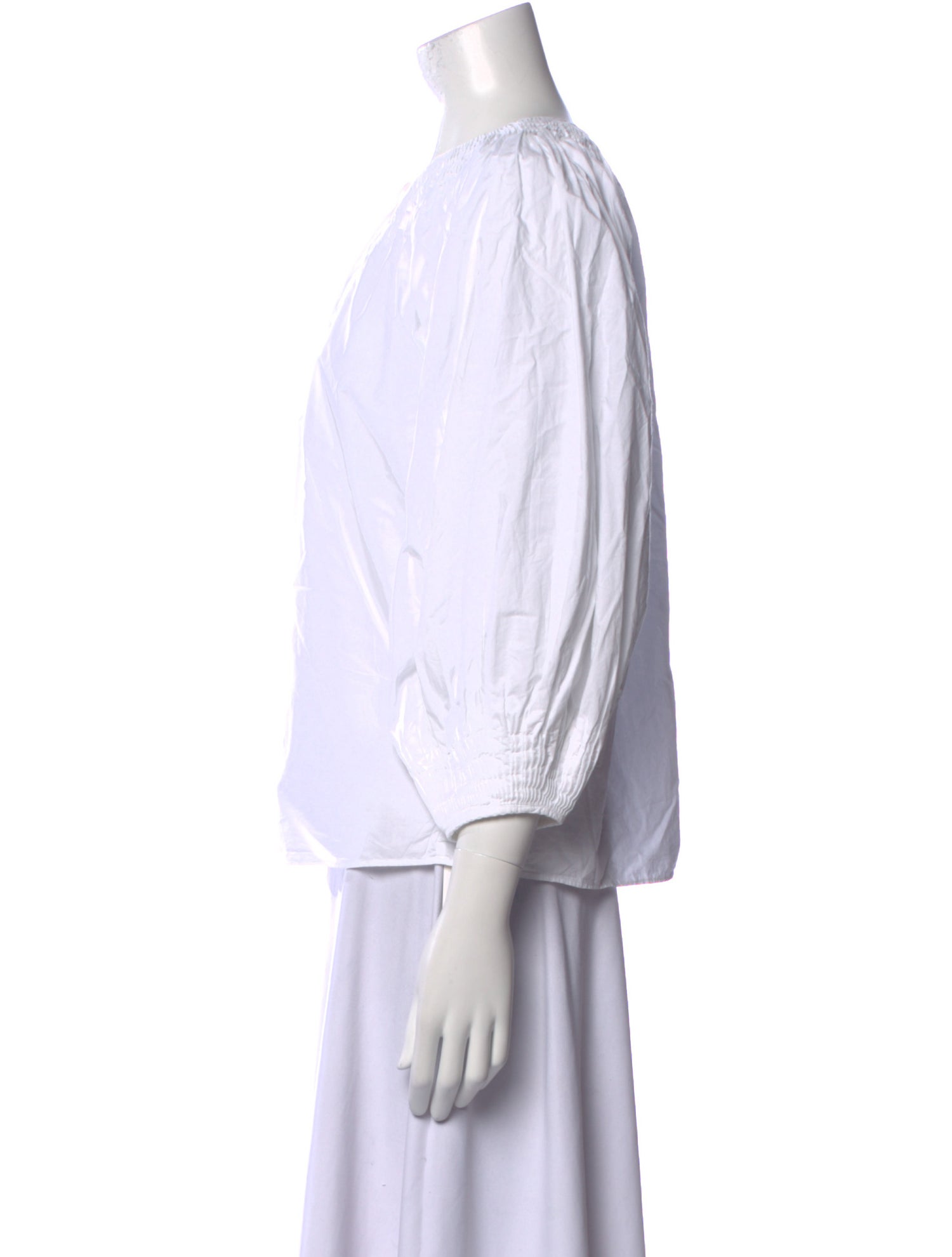 Loeffler Randall Bateau Neckline Three-Quarter Sleeve Blouse