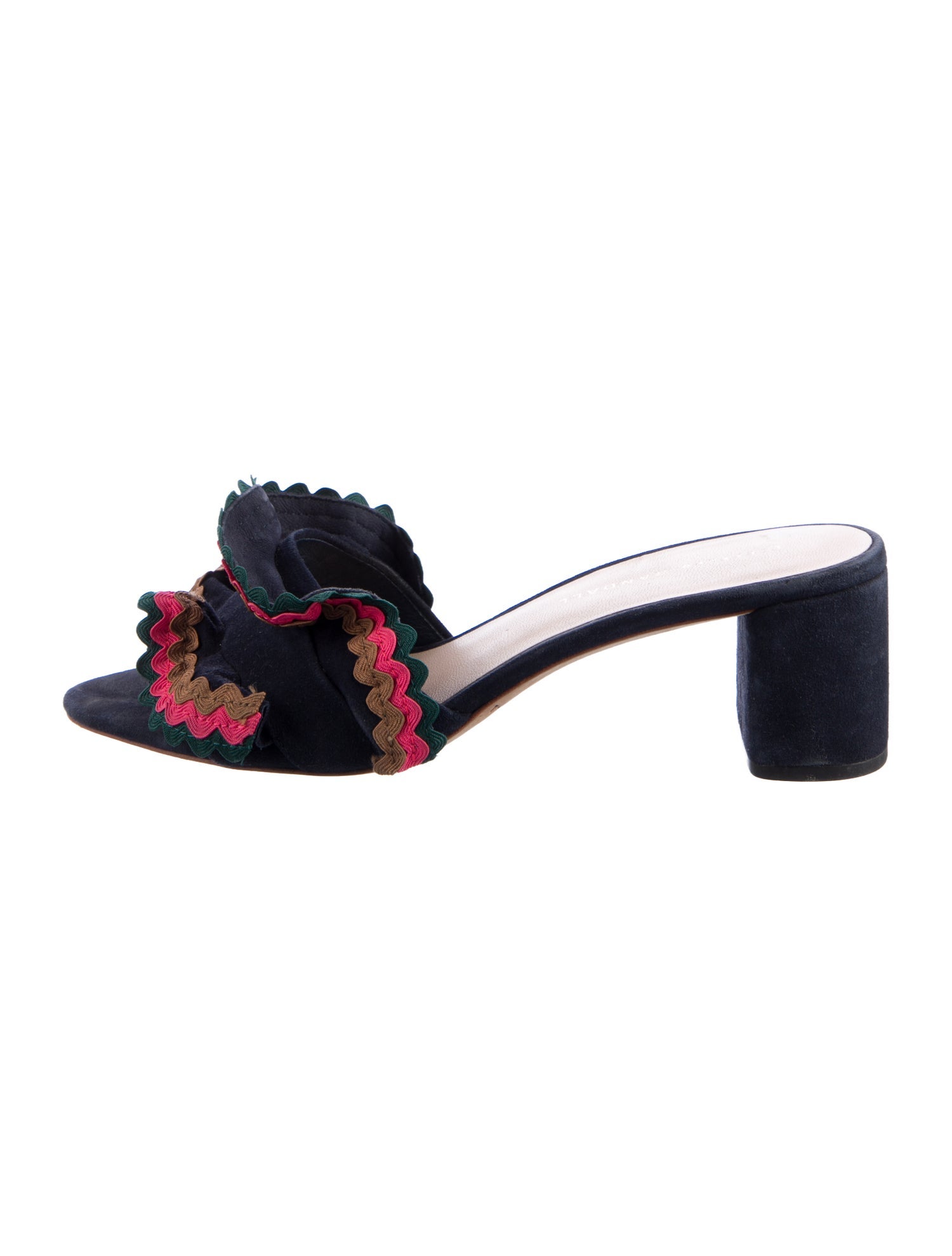 Loeffler Randall Suede Floral Print Slides
