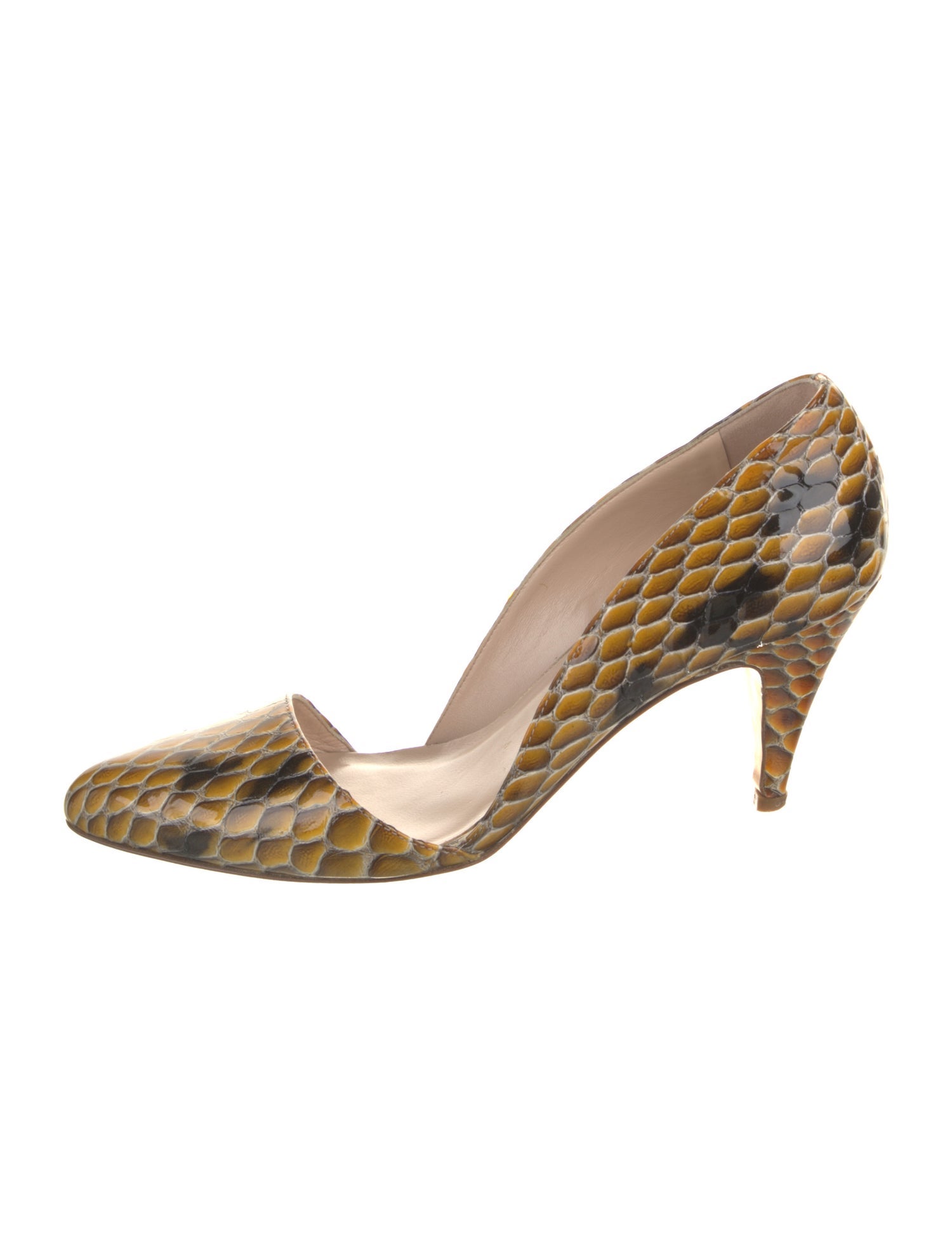 Loeffler Randall Patent Leather Animal Print D'Orsay Pumps