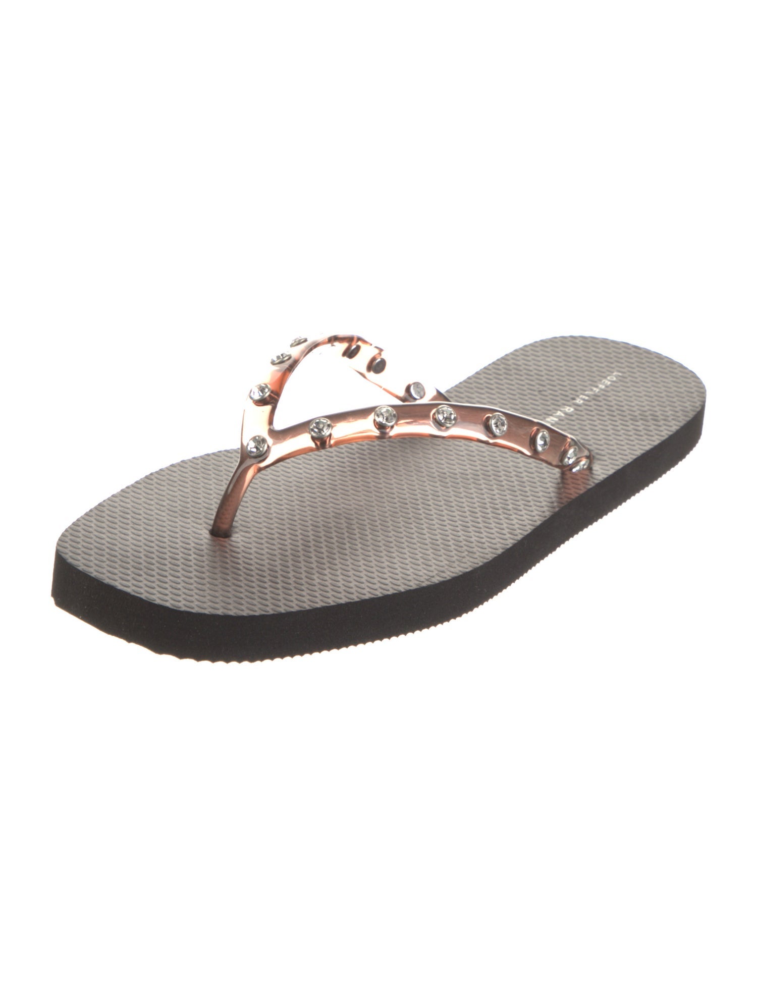 Loeffler Randall Rubber Crystal Embellishments Flip Flops w/ Tags