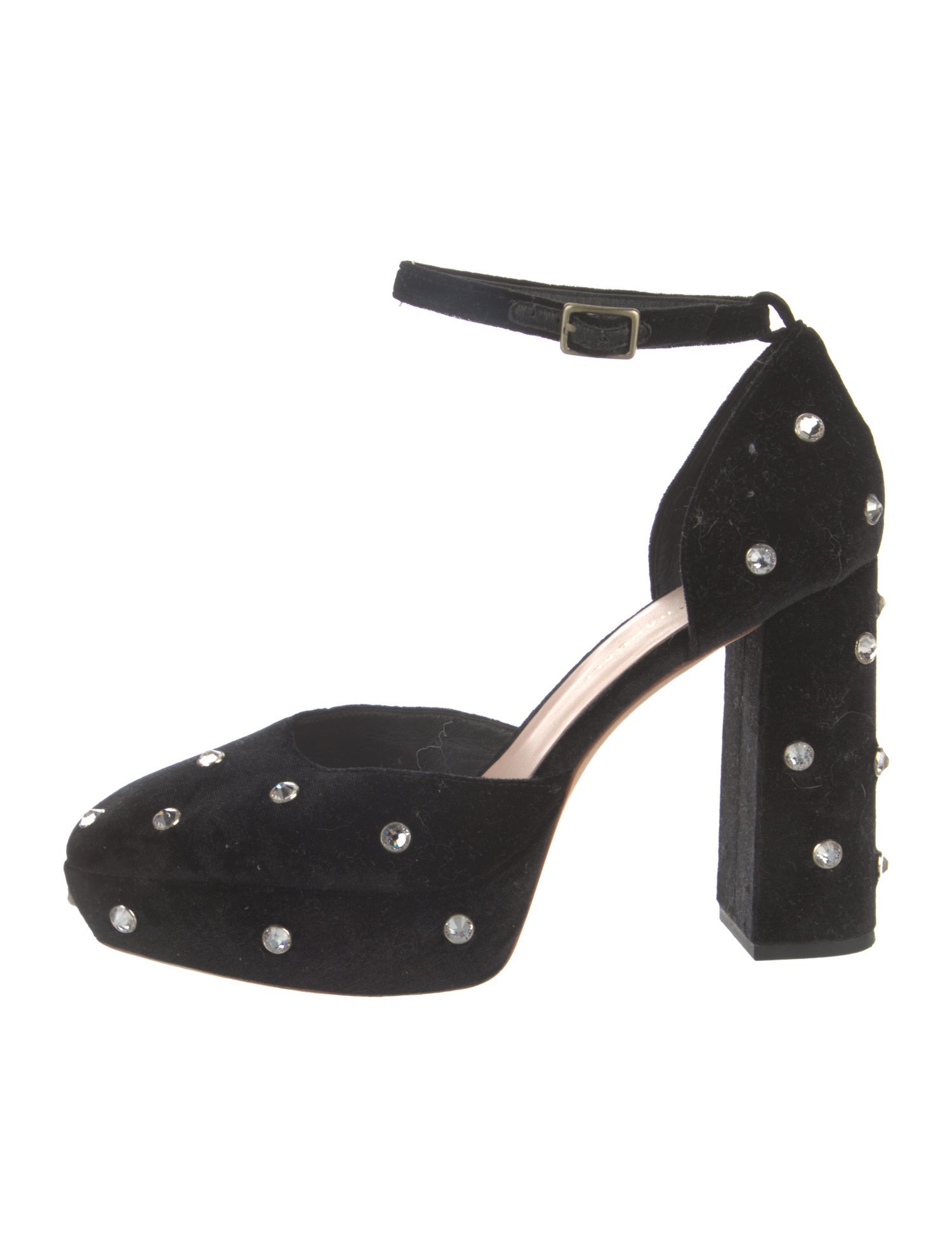 Loeffler Randall Velvet Crystal Embellishments D'Orsay Pumps