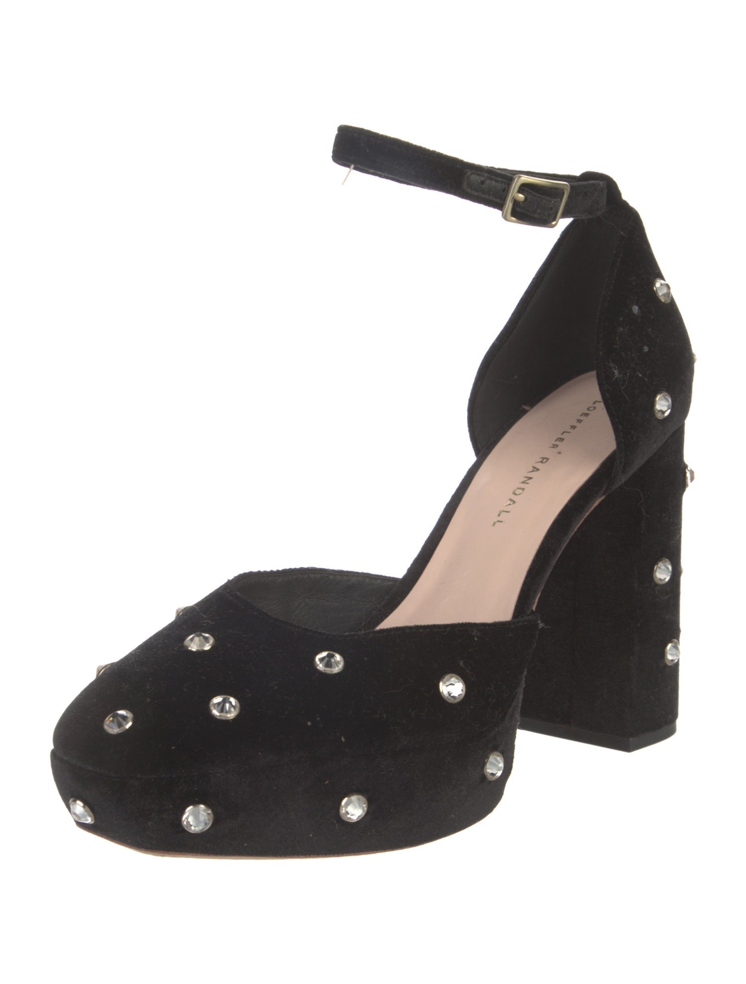 Loeffler Randall Velvet Crystal Embellishments D'Orsay Pumps