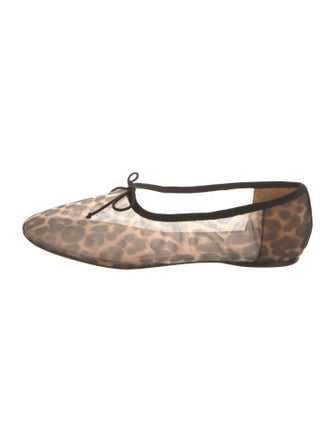 Loeffler Randall Mesh Animal Print Ballet Flats