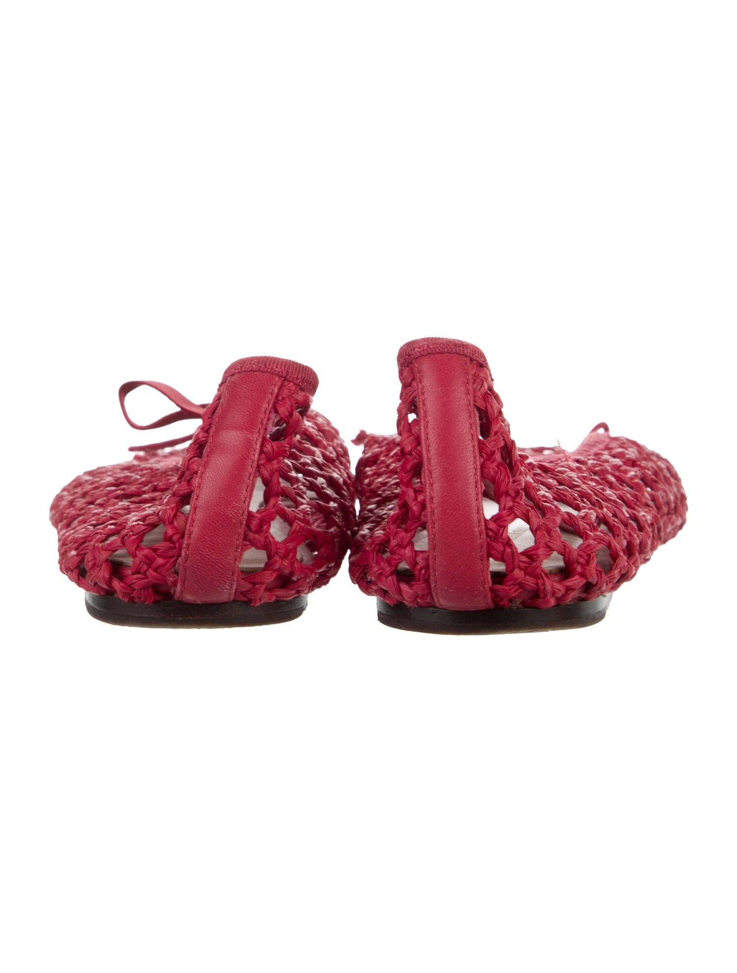 Loeffler Randall Straw Bow Accents Mary Jane Flats