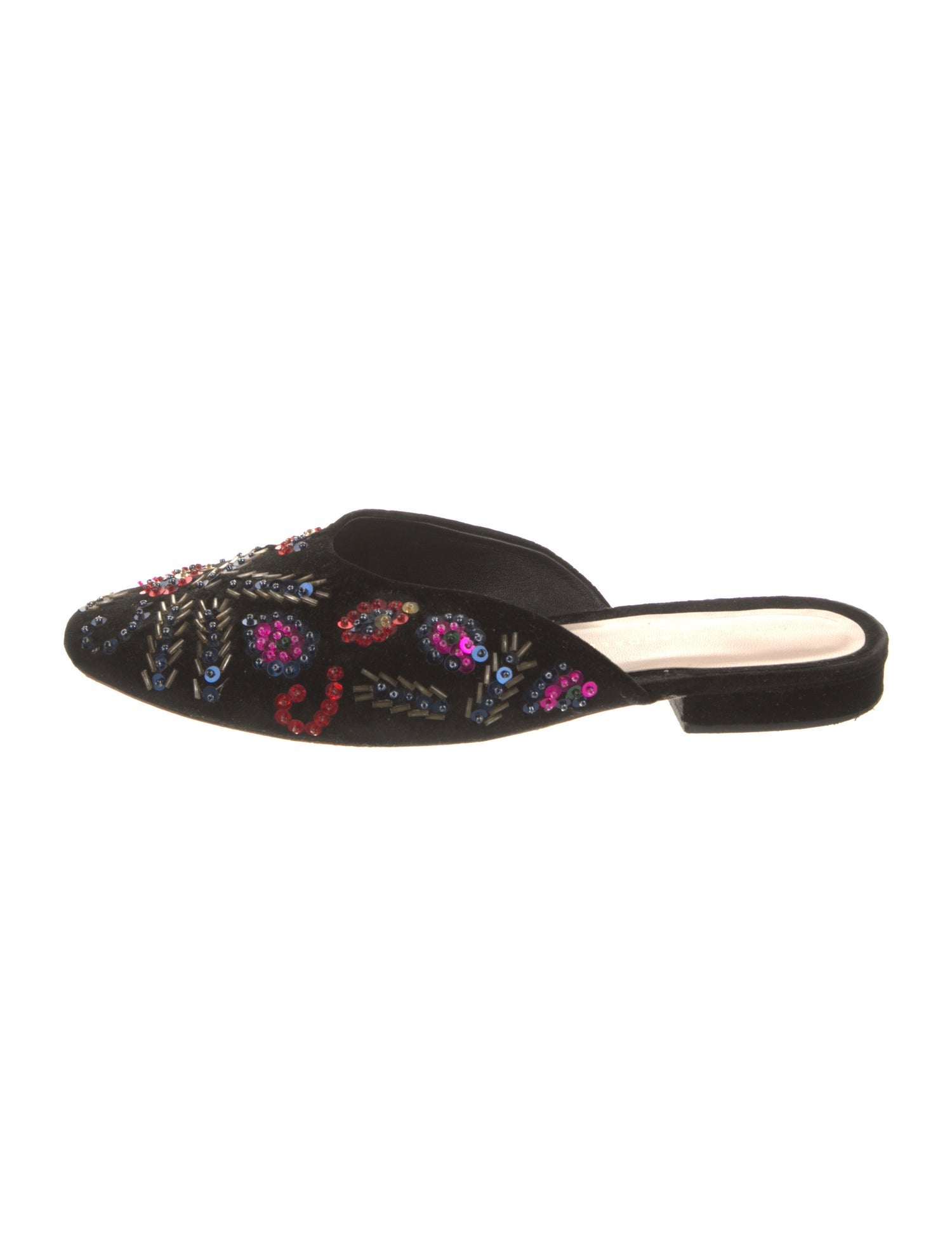 Loeffler Randall Velvet Sequin Embellishments Mules