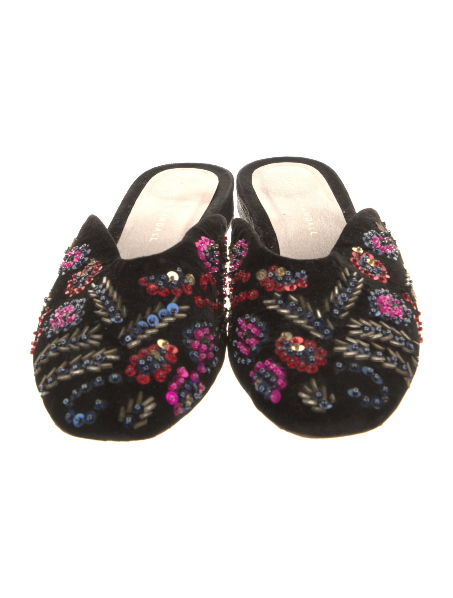 Loeffler Randall Velvet Sequin Embellishments Mules