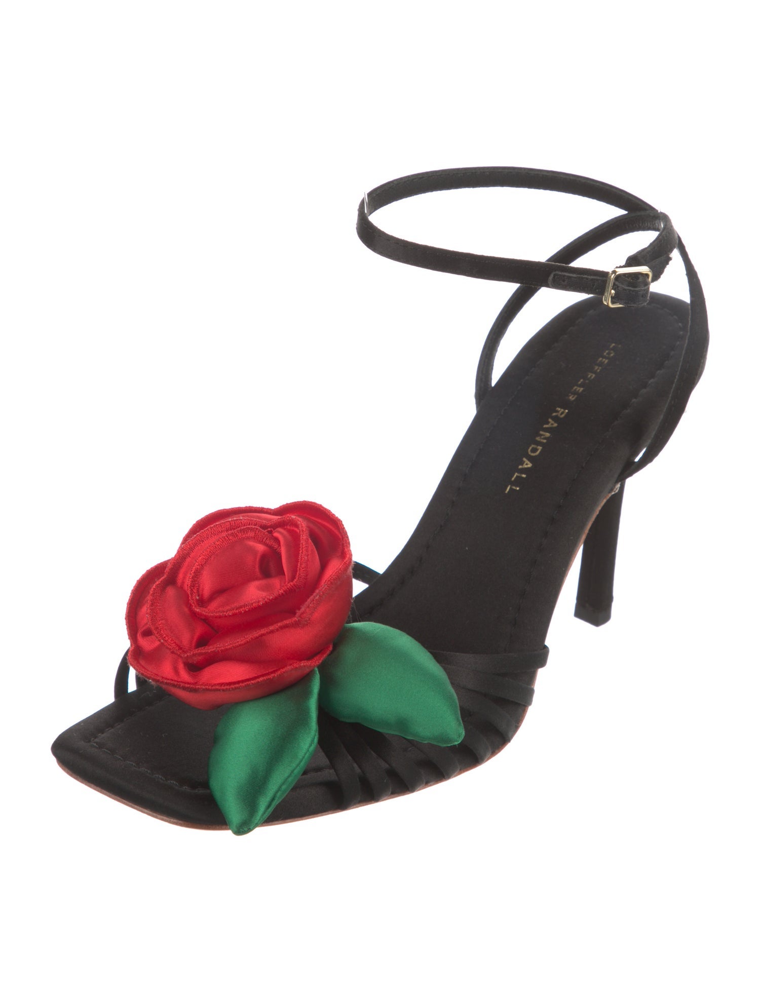 Loeffler Randall Satin Floral Print Sandals