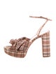 Loeffler Randall Plaid Print Pleated Accents Sandals