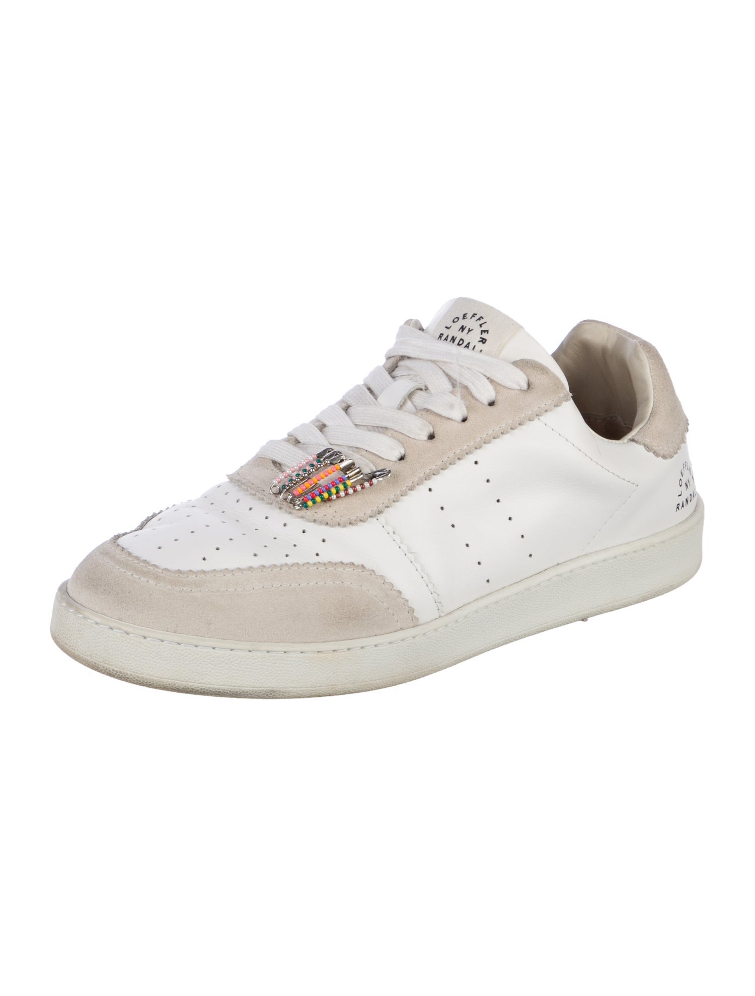 Loeffler Randall Leather Colorblock Pattern Sneakers